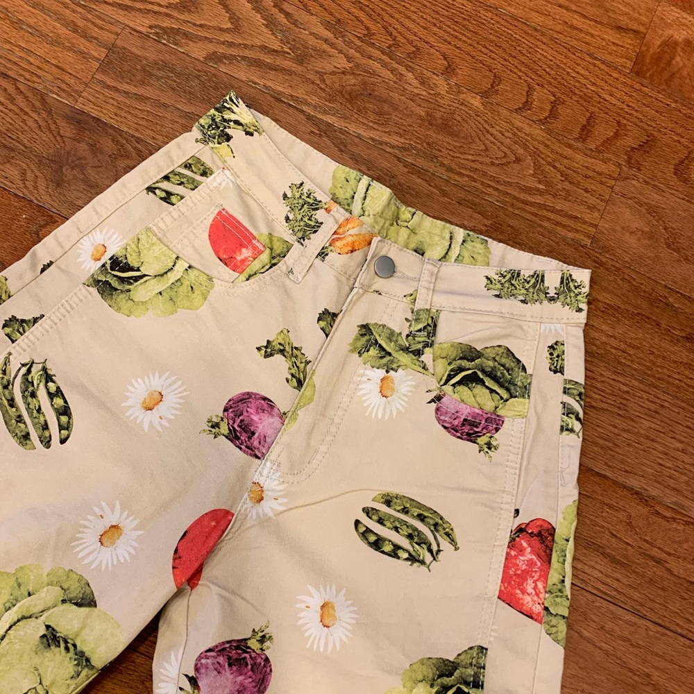 Vegetable Print Barrel Pants NWT S - Picture 2 of 10